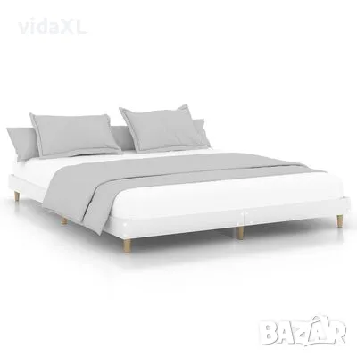 vidaXL Рамка за легло без матрак Бяла 160x200 см инженерно дърво（SKU:832021）, снимка 1 - Спални и легла - 48823642