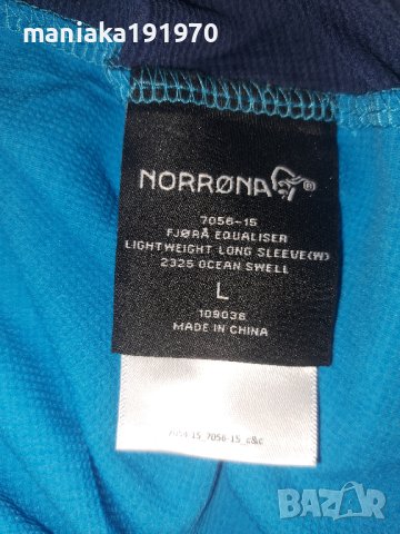Norrona W Fjora Equalizer Lightweight Long Sleeve Ocean Swell  (L) дамска спортна блуза, снимка 7 - Спортни екипи - 42122002