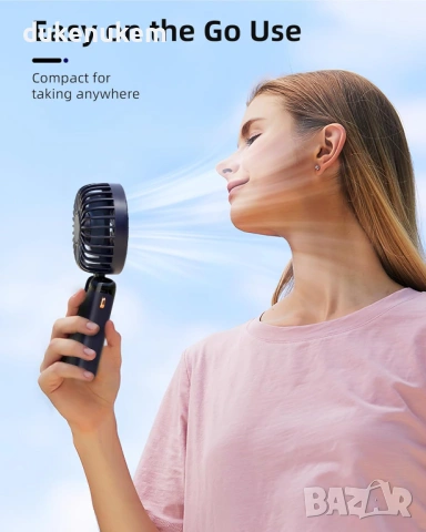 Преносим ръчен вентилатор, 5 скорости, дигитален дисплей, акумулаторен, снимка 2 - Вентилатори - 53267733