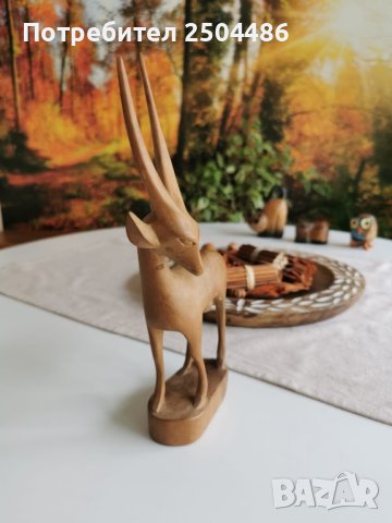Дървена фигура антилопа, снимка 3 - Декорация за дома - 41510411