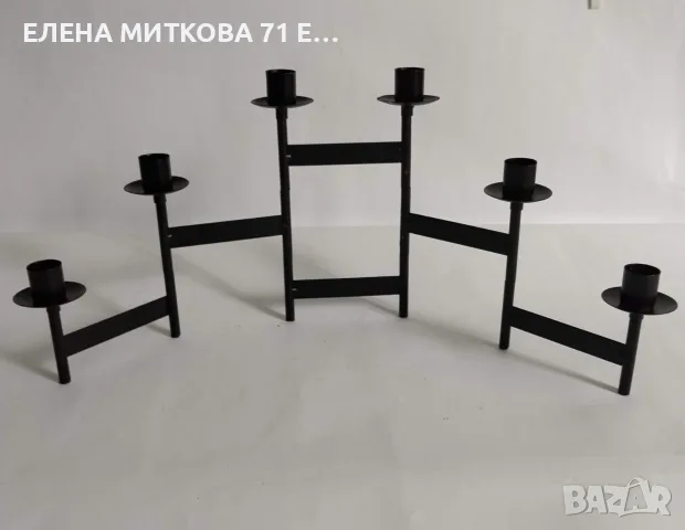 Сгъваем железен свещник с 6 гнезда на различни височини, снимка 3 - Свещи и свещници (декоративни) - 56121861