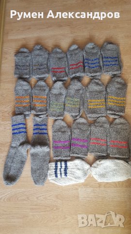 Домашни вълнени чорапи и терлици ръчна изработка, снимка 3 - Мъжки чорапи - 41689558