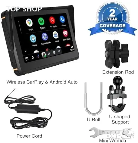 Нов Моторен GPS с CarPlay, Android Auto и двойна Bluetooth връзка мотор, снимка 7 - Друга електроника - 49804806