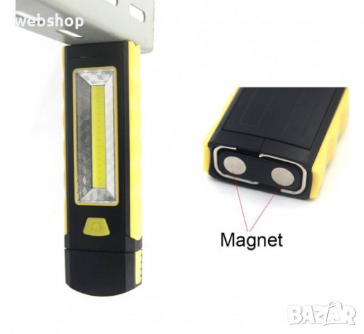 LED фенер, 4xAAA батерия, магнит, кука, стойка, 2 режима, 3W+1W, снимка 3 - Други инструменти - 39440442