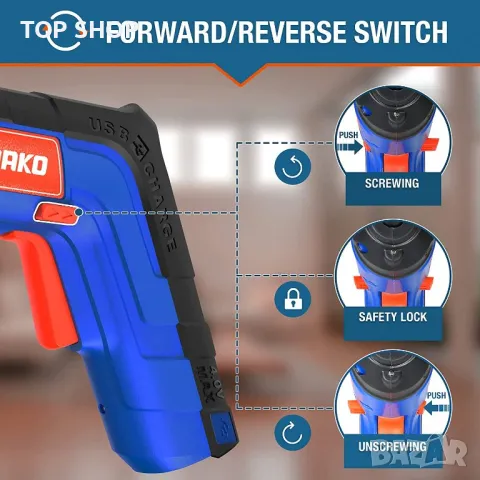 Акумулаторна отвертка SORAKO 4V 6Nm, снимка 5 - Винтоверти - 48511497