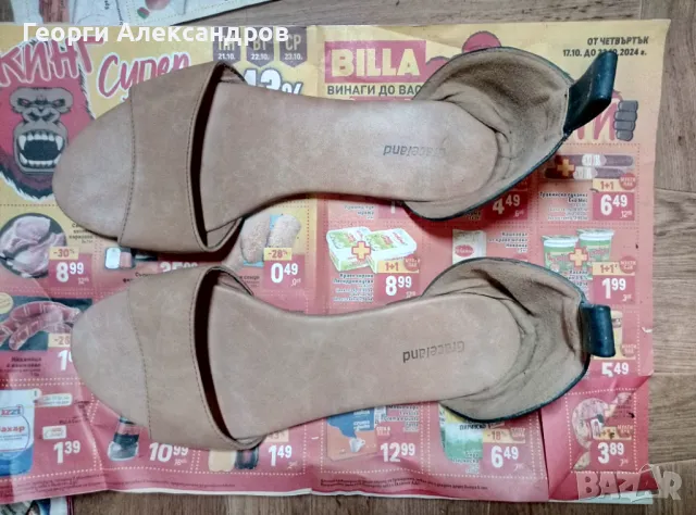 GRACELAND КОЖЕНИ СТИЛНИ ДАМСКИ САНДАЛИ МАРКОВИ ЕСТЕСТВЕНА КОЖА РЪЧНА ИЗРАБОТКА, снимка 10 - Сандали - 29781101