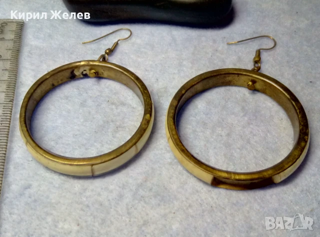 СТАРИ БРОНЗОВИ ЕТНО АРТ ОБЕЦИ ИНКРУСТИРАНИ с РОГ РЪЧНА ТРАДИЦИОННА ИЗРАБОТКА 10545