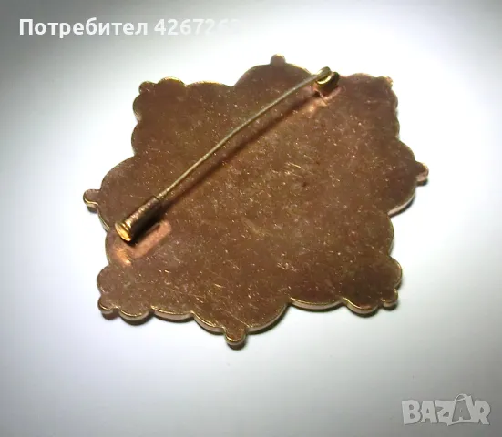 Винтидж дамска брошка феникс, клетъчен емайл върху медна основа, снимка 4 - Други - 48466289
