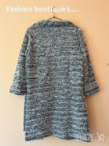 Дълга жилетка с джобове в черно и бяло 38 размер на марката River Island 🤍🖤🤍🖤🤍🖤, снимка 2 - Жилетки - 52116584