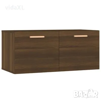 vidaXL Стенен шкаф, Кафяв дъб, 80x35x36,5 см, инженерно дърво（SKU:817605）, снимка 1 - Шкафове - 49110493