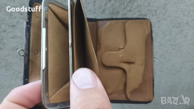 Сребро 925, кожа, Портфейл, Арт Деко, Бирмингам, портфейл, Англия , снимка 2 - Антикварни и старинни предмети - 51773074