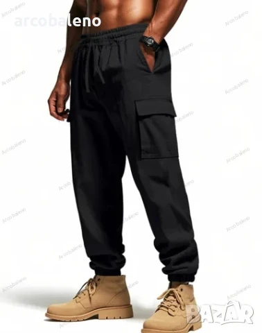 Мъжки ленени ежедневни спортни панталони с маншети и с множество джобове, 4цвята , снимка 15 - Панталони - 50677986