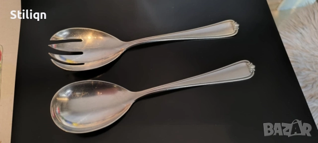 Комплект от големи прибори за салата дълбоко посребрени!, снимка 2 - Прибори за хранене, готвене и сервиране - 52915199