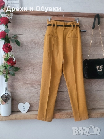 Панталон висока талия ZARA горчица , снимка 7 - Панталони - 52500070