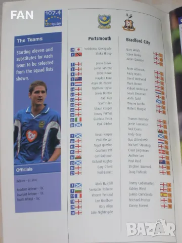 Портсмут - Брадфорд Сити оригинална английска футболна програма от 1 Дивизия със Светослав Тодоров, снимка 2 - Фен артикули - 50245005