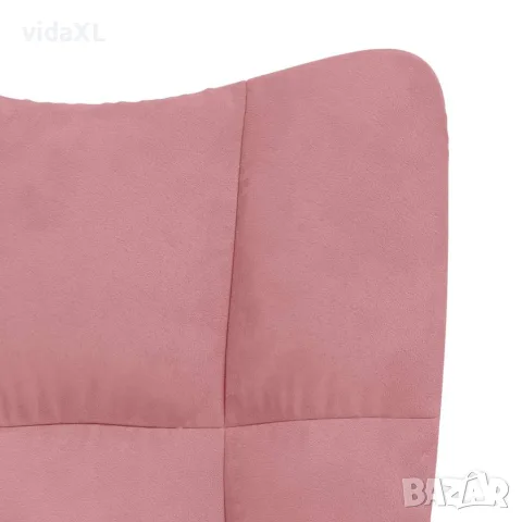 vidaXL Люлеещ стол, розов, кадифе, снимка 7 - Столове - 56146865