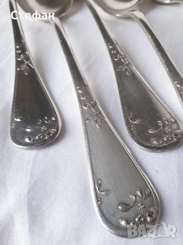 Комплект посребрени лъжици, снимка 2 - Антикварни и старинни предмети - 53181386