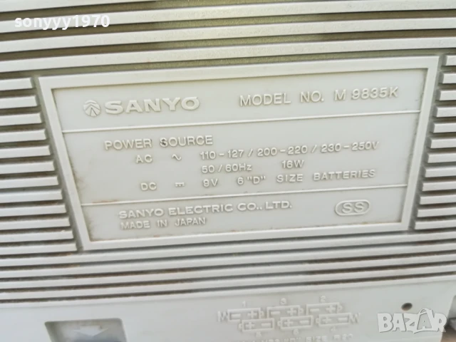 SANYO М9835K-MADE IN JAPAN 0206252031LCHERY, снимка 17 - Радиокасетофони, транзистори - 50525557