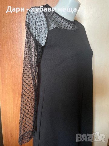 Черна рокля с интересен модел🍀❤️M/L(40)❤️🍀арт.5008, снимка 2 - Рокли - 41432940