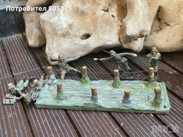 Диорама.Стари фигурки войници от 30-те год на миналия век.Elastolin Lineol