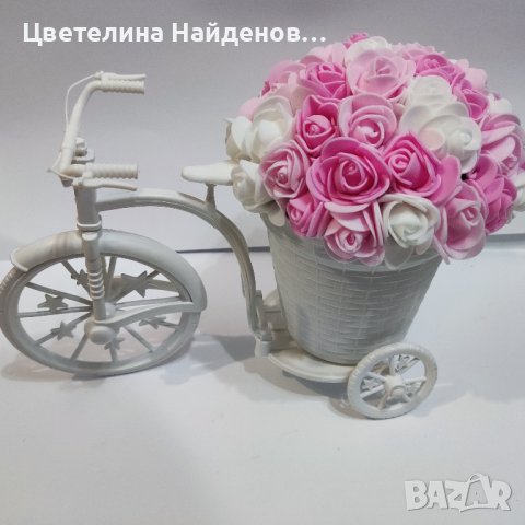 колело с цветя , снимка 3 - Декорация за дома - 44260993