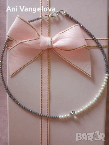 Колие-чокър с естествени перли, снимка 9 - Колиета, медальони, синджири - 50962073