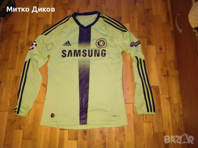 Челси футболна тениска маркова на Адидас №8 Франк Лампард с баджове Шамп. Лига дълъг ръкав размер С