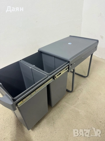 Кош за боклук HOMCOM 2 x 20 л, разтегателен, за шкафове, вграден кош за боклук за долен шкаф, снимка 4 - Други стоки за дома - 53210026