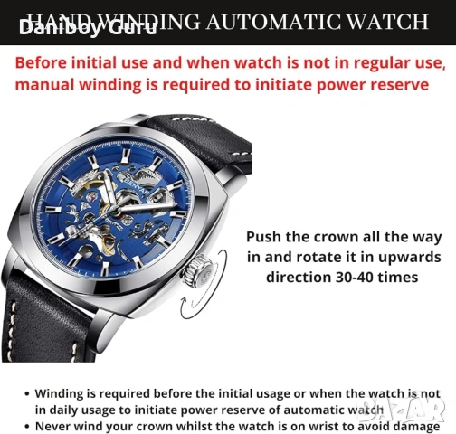 Мъжки часовник BENYAR, автоматичен механичен ръчен часовник, кафява кожена каишка, спортен механизъм, снимка 2 - Водоустойчиви - 53515415