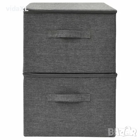 vidaXL Кутии за съхранение, 2 бр, текстил, 43x34x23 см, антрацит, снимка 5 - Кутии за съхранение - 56147024