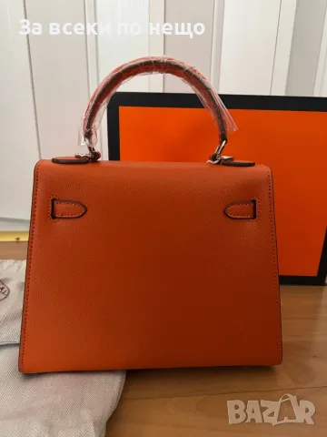 Hermes Kelly Луксозна Дамска Чанта В Класически Оранжев Цвят Код DST86, снимка 2 - Чанти - 56204546