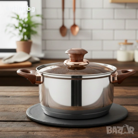 Комплект съдове за готвене от 12 части – Неръждаема стомана, равномерно нагряване и лесна поддръжка, снимка 5 - Съдове за готвене - 53792800