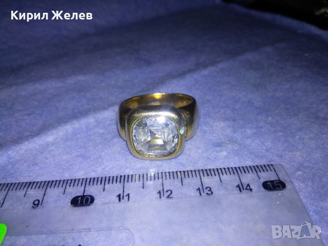 СТАР ПОЗЛАТЕН МЕДЕН СКЪПОЦЕНЕН РЯДЪК КУХ ПРЪСТЕН с ПЪЛНЕЖ от ЗЕЛЕНА ЕМАЙЛ-ПАСТА За КОЛЕКЦИЯ 19652, снимка 14 - Антикварни и старинни предмети - 39759914