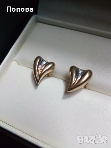 Руски златни обеци  с диаманти