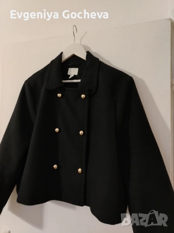 късо палто H&M XXL тъмносиньо, снимка 3 - Якета - 52030111