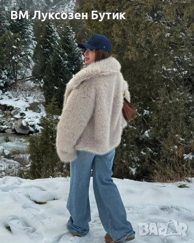 ❄️🦊 Елегантна Зимна Визия – Дамско Палто от Лисича Кожа 🦊, снимка 3 - Якета - 51808899