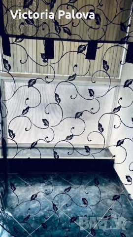 Комплект черни тюлени пердета с флорални мотиви (2 броя), снимка 8 - Пердета и завеси - 53728237