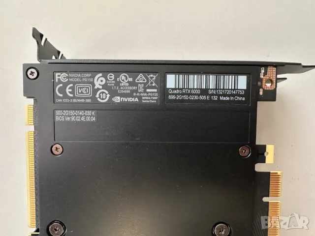 Видео Карта PNY Quadro RTX6000 24GB GDDR6 (Пасивно охлаждане), снимка 5 - Видеокарти - 48935194