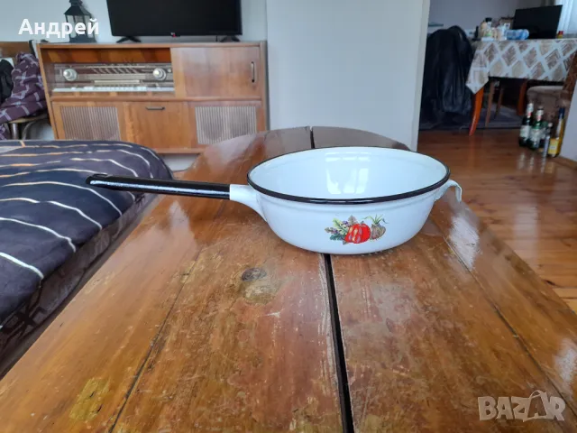 Стар емайлиран гевгир,цедка #5