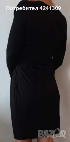 Черна елегантна рокля Ivet, снимка 2 - Рокли - 51491105