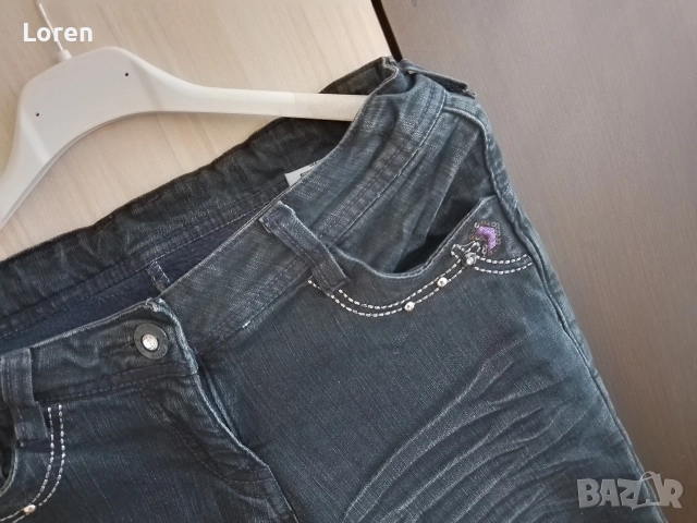 Топли ватирани детски дънки с пайети по джобовете, снимка 11 - Детски панталони и дънки - 43285777