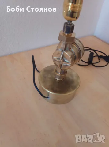 Месингова лампа в стил steampunk , снимка 2 - Настолни лампи - 48104906