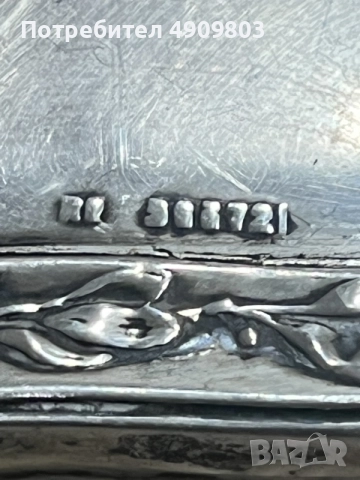 Старинно английско сребърно огледало проба 925, снимка 4 - Обеци - 56162691