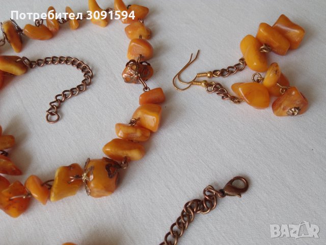 Кехлибарена огърлица и обици, снимка 4 - Антикварни и старинни предмети - 41375928