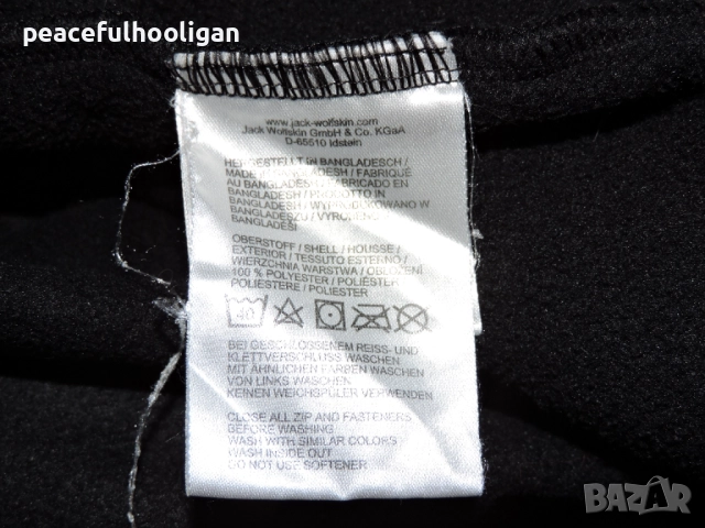 Jack Wolfskin Nanuk -мъжко черно поларено горнище за туризъм и планина с цип размер XL , снимка 14 - Якета - 52430456