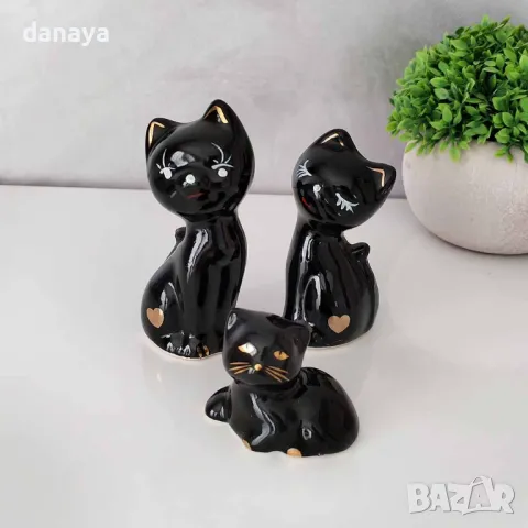 5557 Винтидж колекция Черни котки фигурки, 3 броя, снимка 2 - Декорация за дома - 48415458