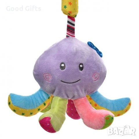 Висяща играчка количка Цветен октопод със звук 24 см, снимка 2 - Плюшени играчки - 39183282