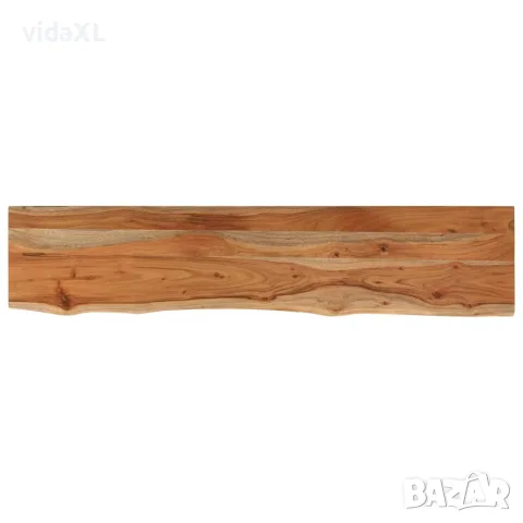 vidaXL Стенен рафт, 110x20x2,5 см, правоъгълен, масив акация, жив ръб