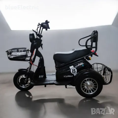 Двуместна електрическа триколка blueElectric Pudding 1800W | 48V | 23Ah | BLACK, снимка 5 - Мотоциклети и мототехника - 49745635