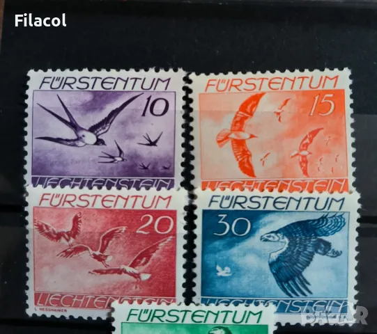 Лихтенщайн 1939 г. Фауна Птици, пълна серия MNH, снимка 5 - Филателия - 50163190